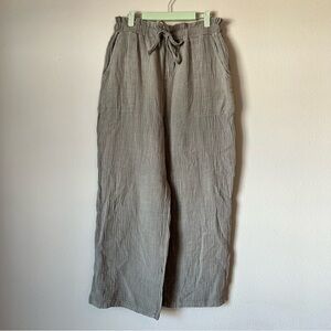 Easel Womens Wide Leg High Waist Flowy Cotton Muslim Pants Green L